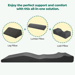 coussin ergonomique noir lit maquillage lombaire jambes massage relaxation salon spa
