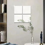 miroirs auto adhésifs modernes transparents noir blanc 20cm 30cm décoration murale pièces