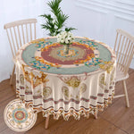 nappe table ronde fleur imprimée imperméable polyester classiqueextérieur maison fêtes blanc rose verte