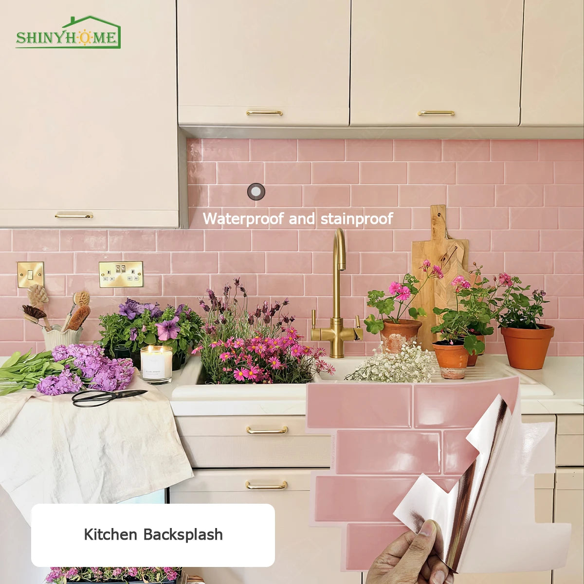 autocollants carreaux cuisine vert clair moderne brillants auto adhésifs 10 pièces muets résistants chaleur