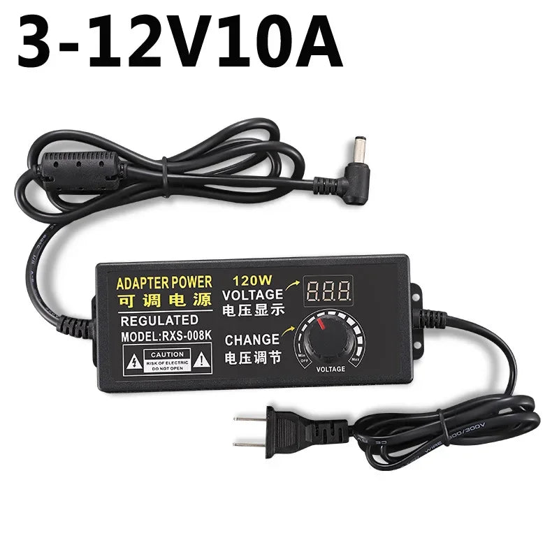 adaptateur électrique réglable tension sortie 3v 12v 24v entrée ac 100v 240v certification rohs