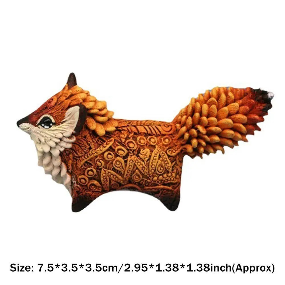 figurines renard décoratives résine ornements totem artistiques orange marron blanc