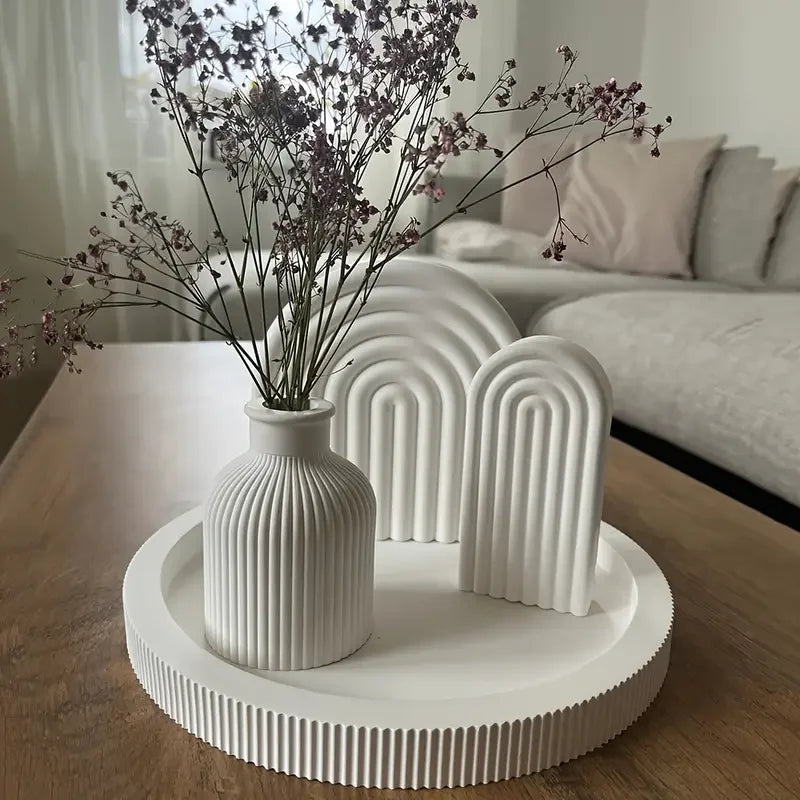 moules silicone céramiques blancs rayures géométriques modernes minimalistes artisanat maison bricolage