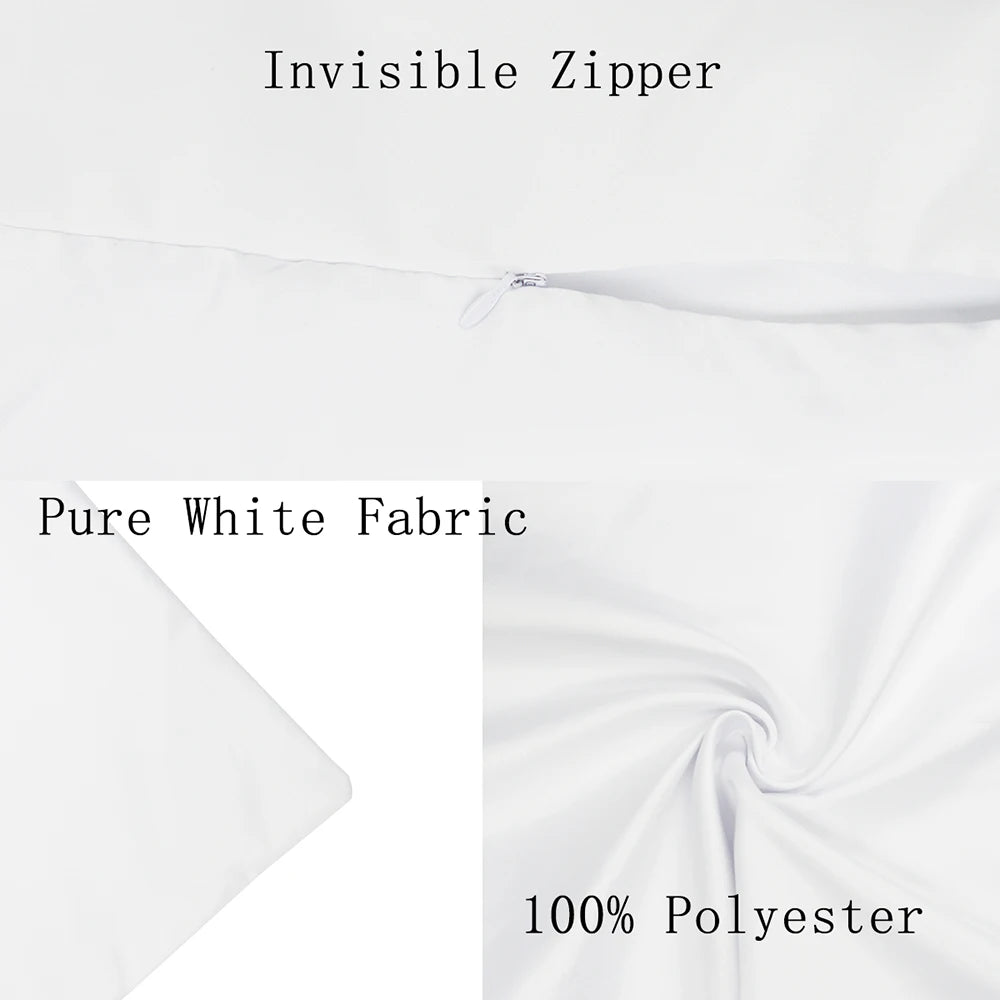 taies d'oreiller lettre stylisée moderne élégantes imprimées fleurs feuillage blanc respectueuses environnement 45cm 45cm