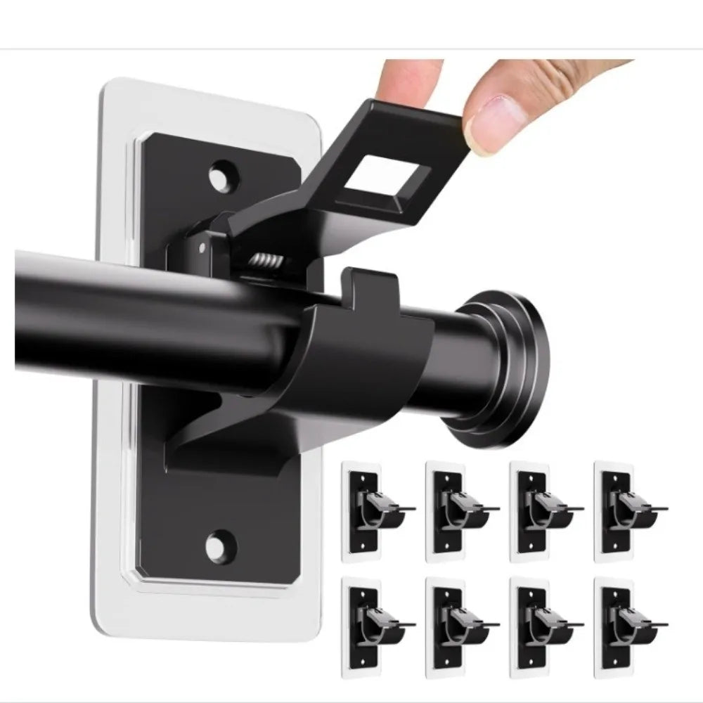 rideaux tige support clips auto adhésifs moderne noir sphérique fixations tringles pince retenue pratique
