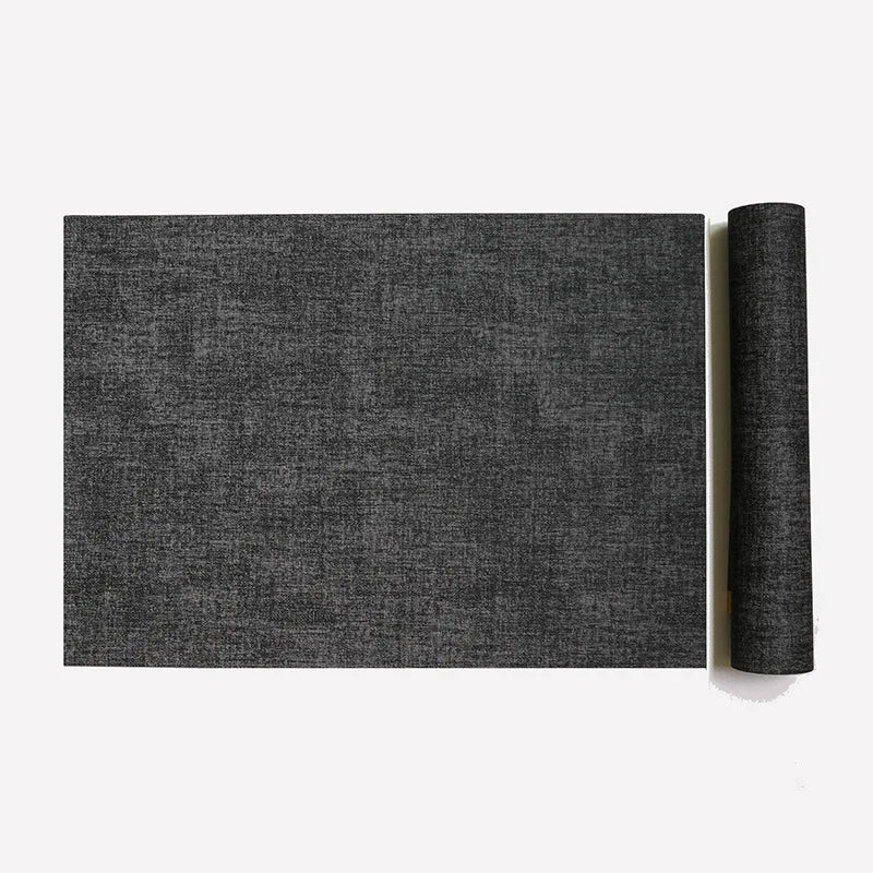 tapis table moderne gris beige marron bleu toile lin respectueux environnement imperméable essuyable resistant