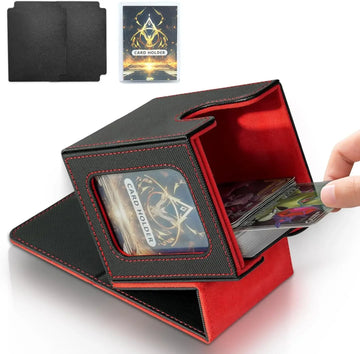 boîte cartes noire moderne simili cuir intérieure transparente cartes jeu dés