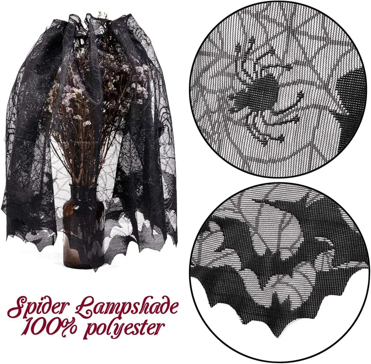 rideau halloween noir toile d'araignée chauves souris imperméable réutilisableextérieurintérieur