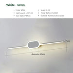 lampe miroir moderne noir blanc led tricolore mur applique aluminium
