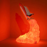 lampe led forme fusée spatiale blanc orange rouge nuages moderne veilleuse rechargeable manuel utilisation