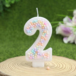 bougies numérales colorées blanc pastel anniversaire gâteau décoratives cire paraffine fixations invisibles set couteau