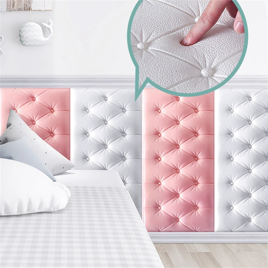 panneaux protection murale adhésifs tuiles relief moderne rose vert jaune blanc bleu marron chambre