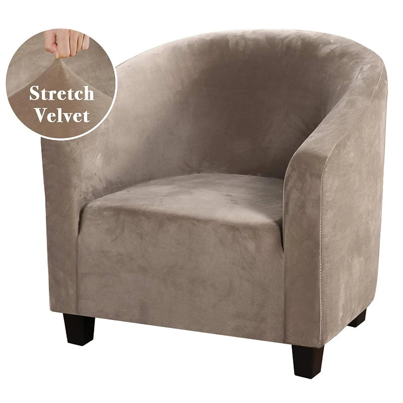 Housse fauteuil velours gris ajustable salon moderne extérieur intérieur machine laver