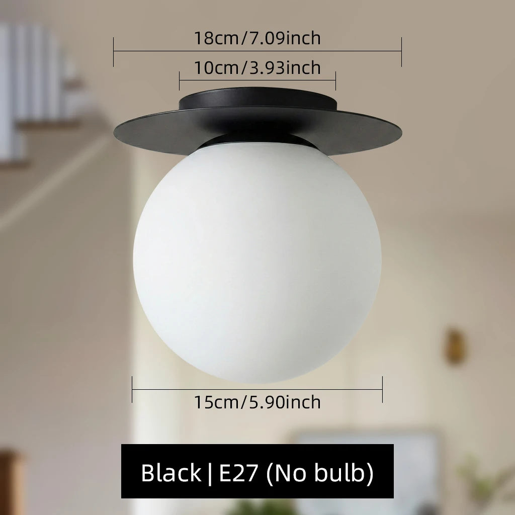 lampe moderne sphérique noir doré minimaliste éclairage intérieur chambre salon