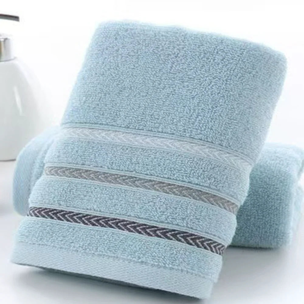 serviettes toilette rapide absorbantes microfibre coton polyester rose clair rayures noires classique