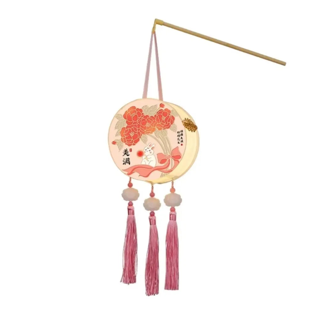 lanterne traditionnelle décoration maison fleurs personnages symboles chinois opaques polyester cylindrique tringle anniversaire