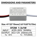 transformateur alimentation led 250ma 300ma 12v 24v 36v isolation stable électronique blanc connecteurs