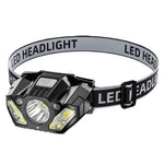 lampe frontale led noir gris moderne ceinture ajustable robuste étanche camping randonnée