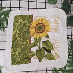 serviettes cuisine coton florales vintage blanc vert rouge jaune bleu noir absorbantes 20x20cm
