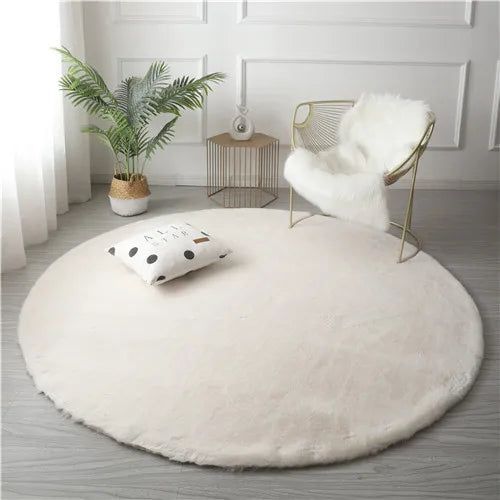 tapis rond velours noir gris moderne maison laveable polyester minimaliste chambre sofa chevet