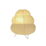 lampe table led papier blanc rayures horizontales moderne chambre coucher