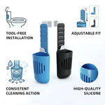 brosse toilette bleu noir crochets ajustables texture lisse moderne pratique