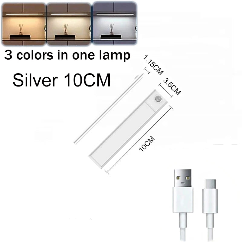 lampe led sans fil armoire rechargeable induction changement couleur luminosité moderne aimant 10cm 30cm