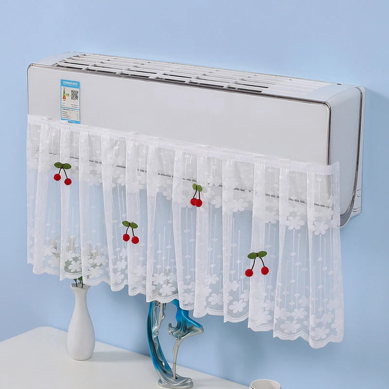 rideau climatisation blanc dentelle motifs floraux translucide classique anti poussière decoration maison