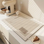 tapis cuisine beige rayures horizontales moderne antidérapant respectueux environnement 20x30cm 30x40cm 40x60cm 50x80cm