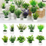plantes artificielles vertes moderne pot blanc décoration extérieur feuilles simples anniversaire exposition réaliste