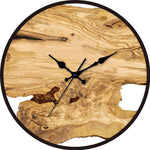 horloge murale bois marron clair minimaliste moderne salon quartz aiguille semi transparent déco chambre