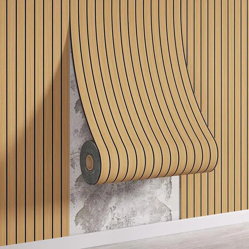 papier peint moderne lignes noires fond beige adhésif mural décoration salon opaque