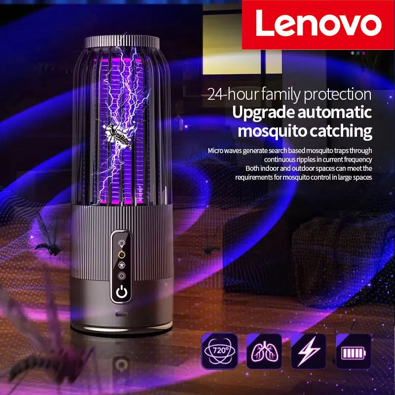 lampe anti moustiques rechargeable piege insectes camping maison noir gris rayures vertical moderne compact