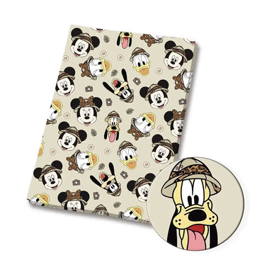 tissu imprimé dessins animés multicolore coton Mickey Mouse Stitch Winnie l'Ourson couture enfants 140x50cm