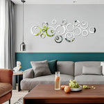 décoration murale moderne adhésive cercles concentriques vert noir rouge doré blanc