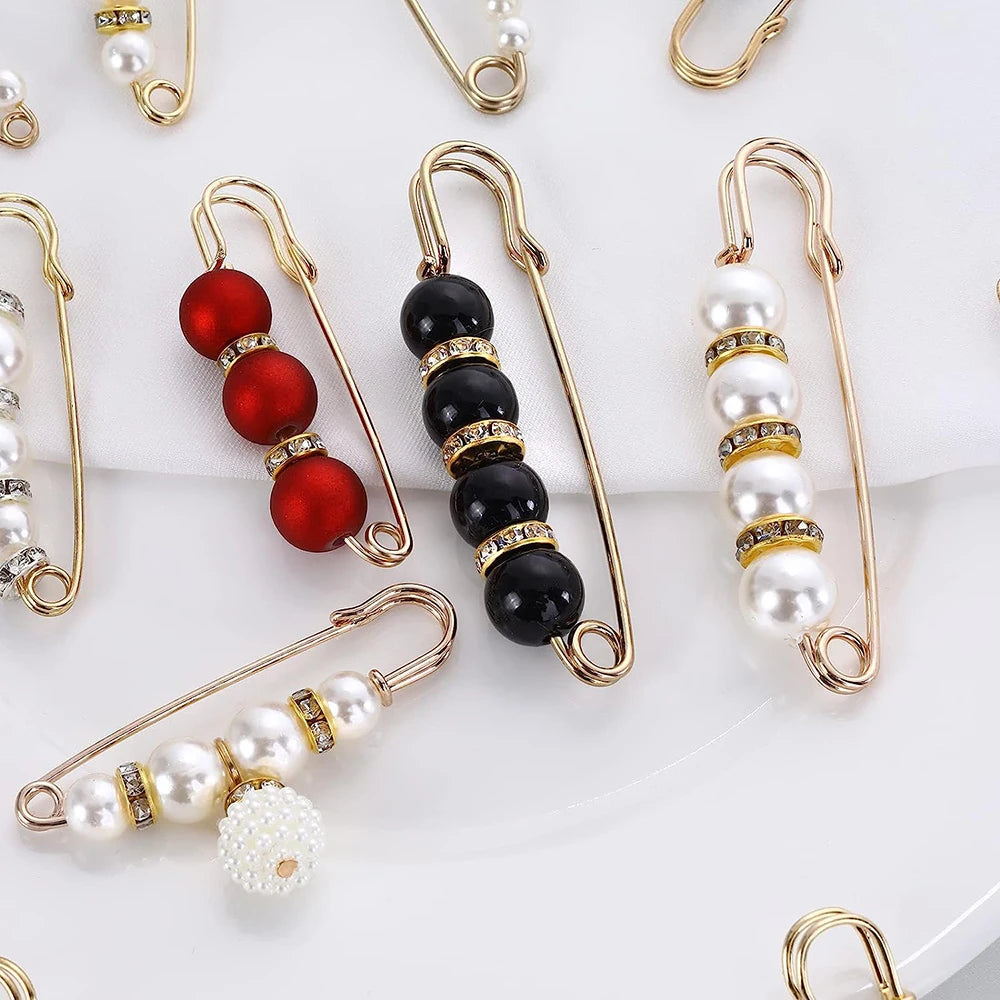broches ornementales strass classiques élégantes clips or noires rouges