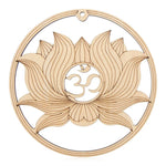 coasters bois clair gravure circulaire fleur vie om lotus minimaliste 14cm 30cm