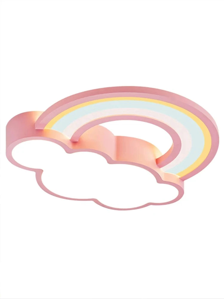 lampe nuages arc ciel enfants moderne rose bleu blanc
