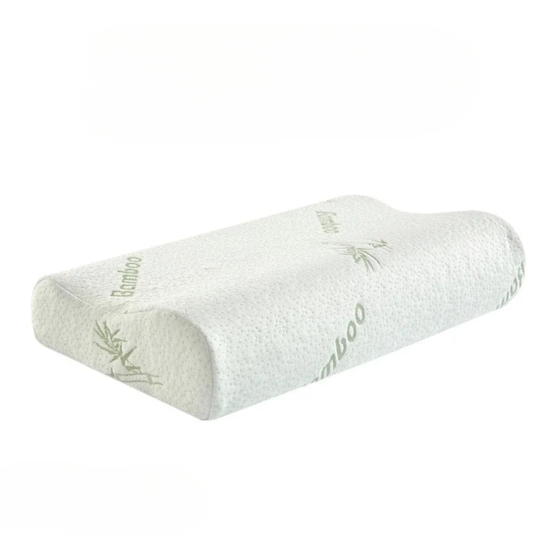 oreiller mousse mémoire forme rectangulaire fibre bambou couleur blanc texture points contemporain qualité mémoire