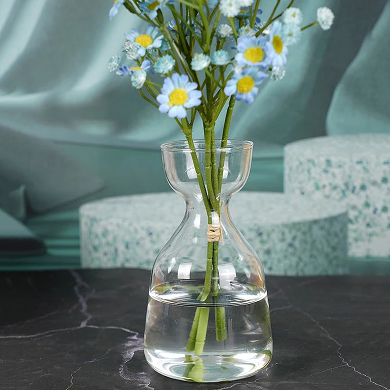 vase verre transparent moderne fleurs artificielles plante croissance eau claire minimaliste jardinageintérieur