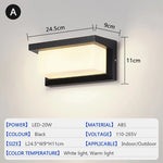 lampe murale moderne sensor motion led noir blanc 85265v ip65 étanche