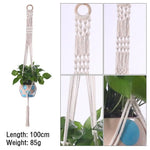 support plante suspendue macramé blanc cassé artisanal anneau métallique pot plante balcon jardinintérieur
