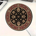 tapis rond vintage oriental persan motif floral ornements floraux rouge beige tapis souris antidérapant