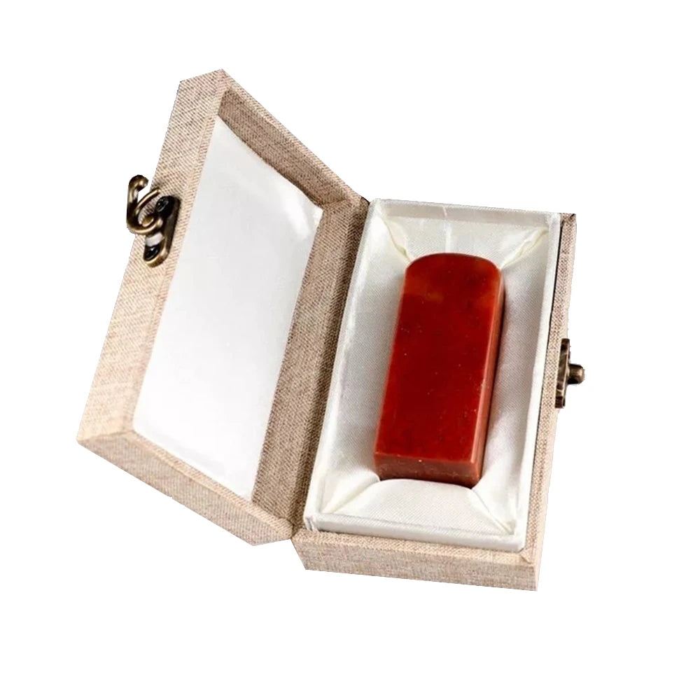 tampon sel rouge boîte rangement bois classique storage box calligraphie peinture 9x9x6.5cm 5x5x5cm