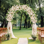 décoration murale florale artificielle arches romantique roses pivoines feuilles vertes mariage intérieur exposition