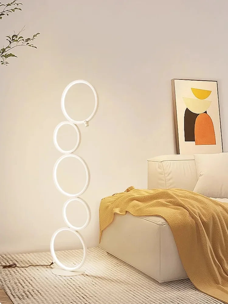 lampe sol moderne blanc circulaire relief minimaliste interrupteur tactile 2000 82000lm