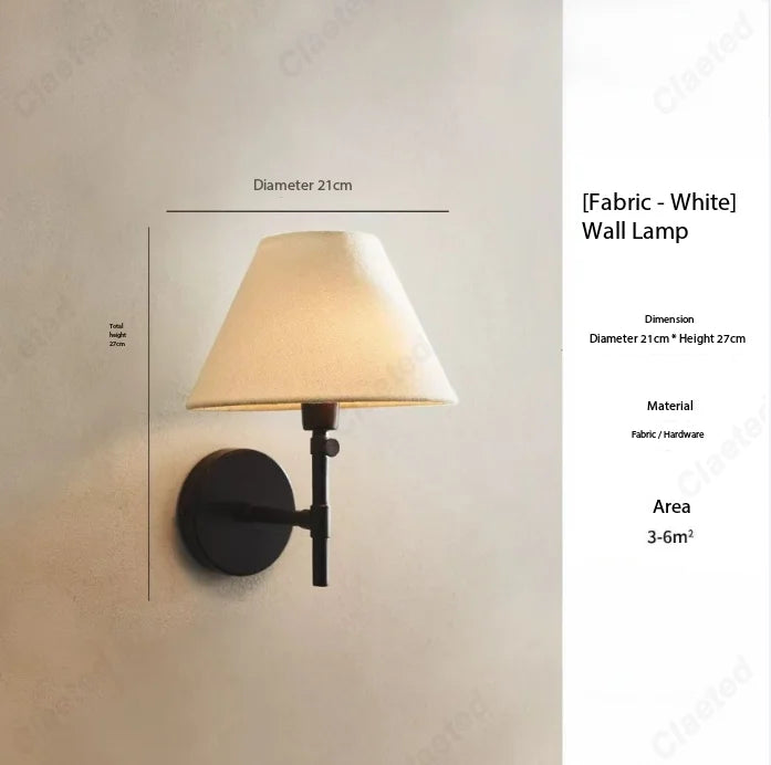 lampe murale led tissu beige industrielle fixation murale chambre salon entree étude