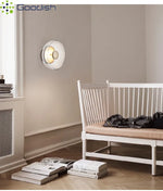 appliques murales led modernes blanc doré rondes lisses intérieur éclairage quotidien fixées mur adhésif