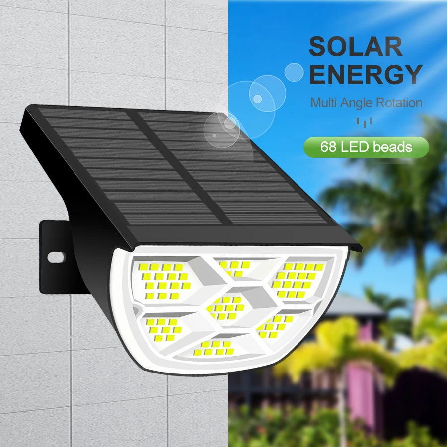 lumière solaire extérieure ip65 led 72watt blanc chaud moderne jardin fixe tringle
