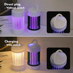lampe anti moustiques rechargeable usb blanc noir rayures modernes compactes poignée notice câble